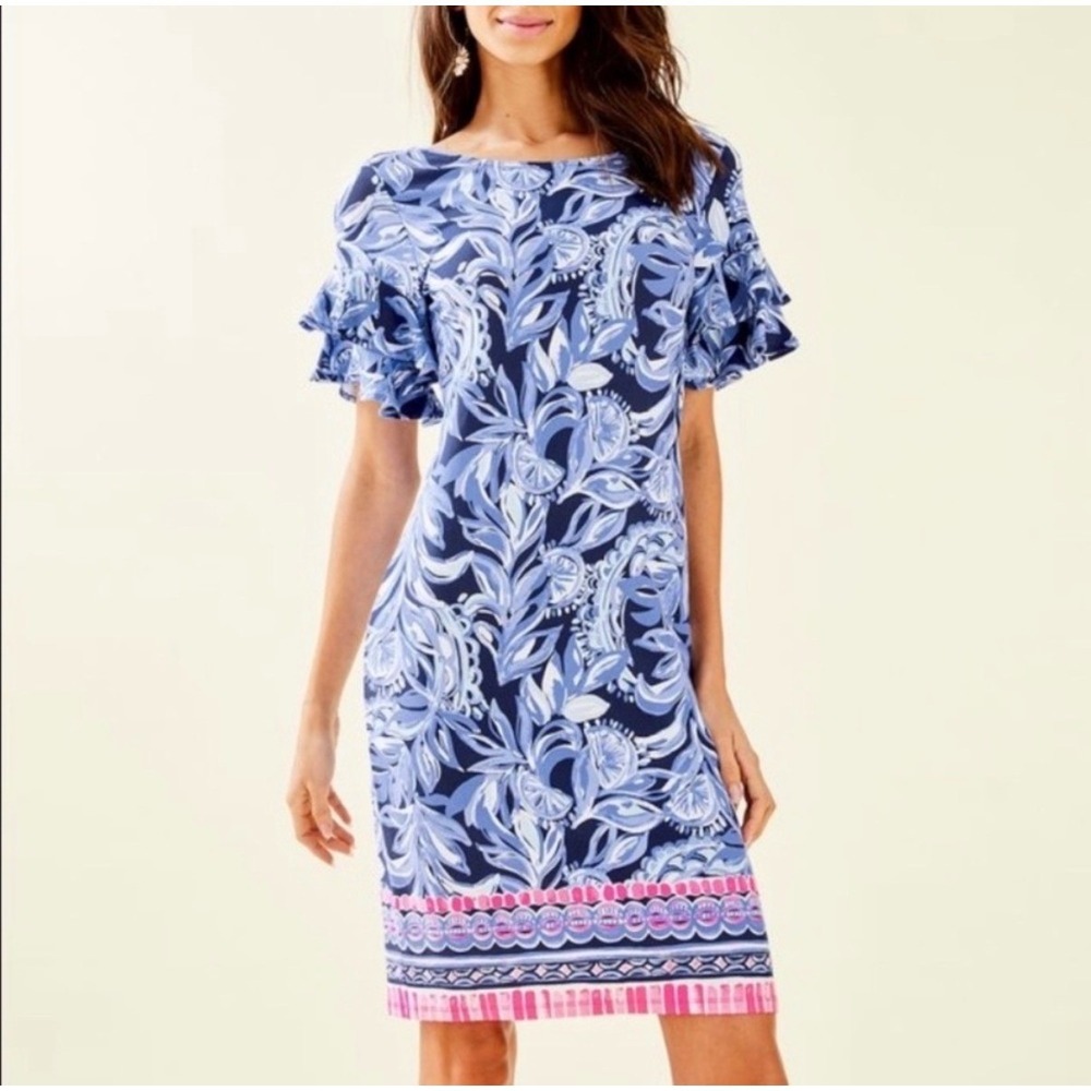 Lilly Pulitzer Dianna Shift Dress NWT Youre The Zest High Tide Navy Pink Sz S